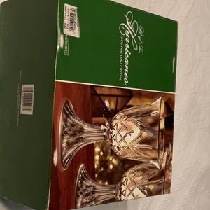 Pair Crystal Hurricane candleholders